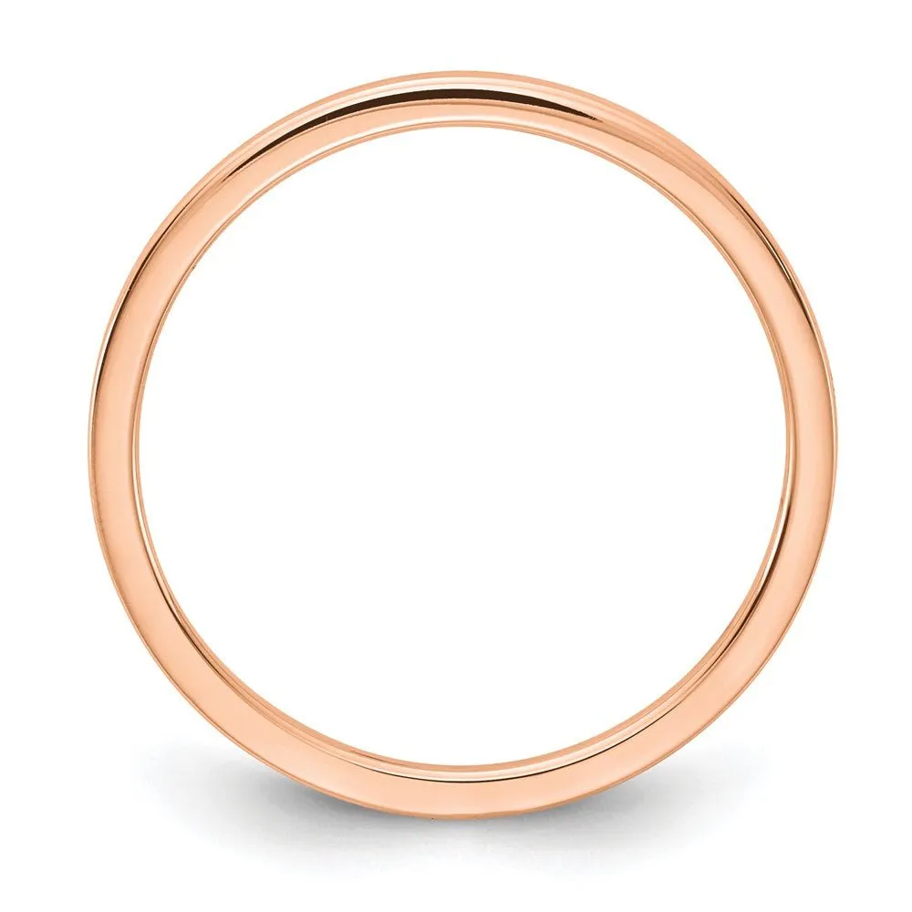 1.2mm 10k Rose Gold Polished Flat Stackable Band