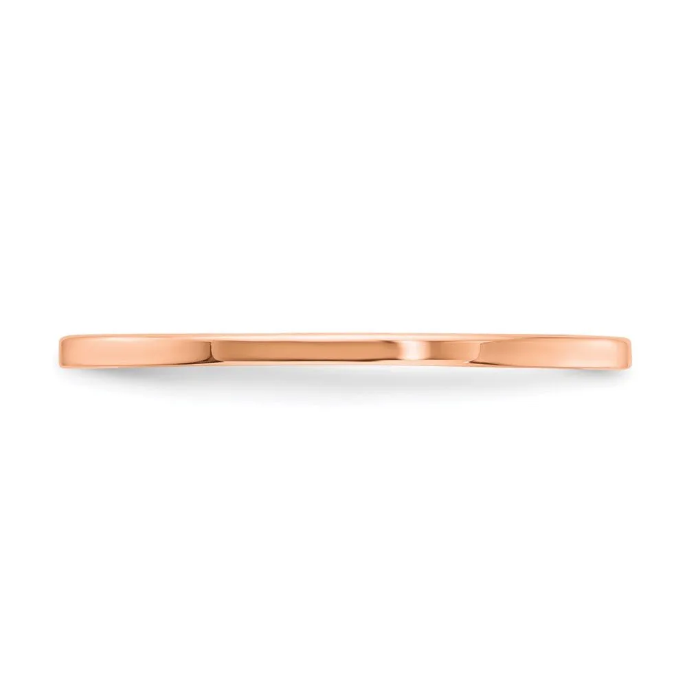 1.2mm 10k Rose Gold Polished Flat Stackable Band