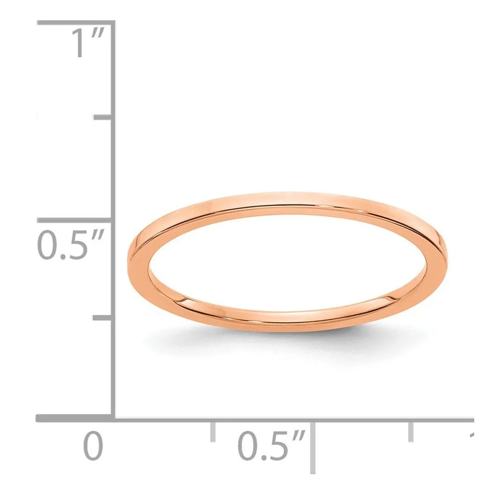 1.2mm 10k Rose Gold Polished Flat Stackable Band