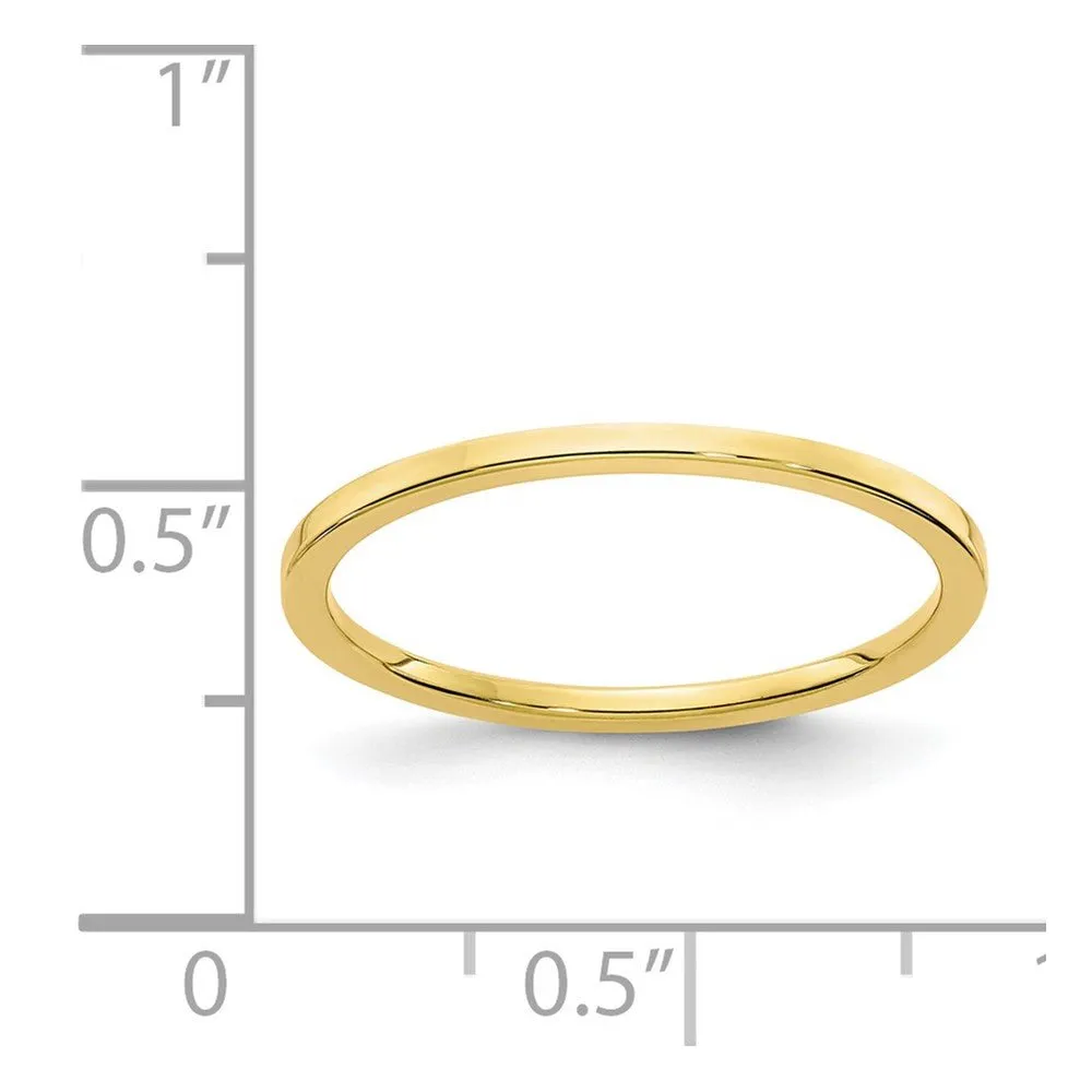 1.2mm 10k Yellow Gold Polished Flat Stackable Band