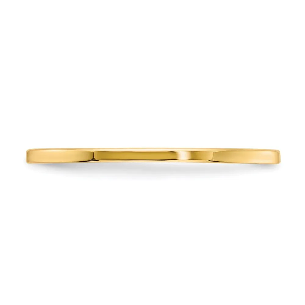 1.2mm 14k Yellow Gold Polished Flat Stackable Band