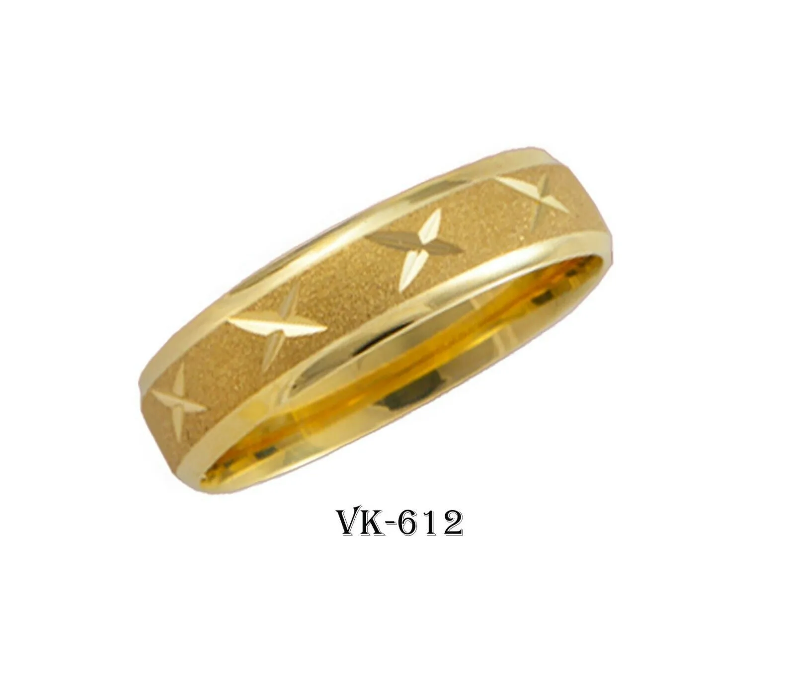 14k Solid Gold Elegant Ladies Modern Machine Finish Flat Band 5mm Ring VK612v(Y)