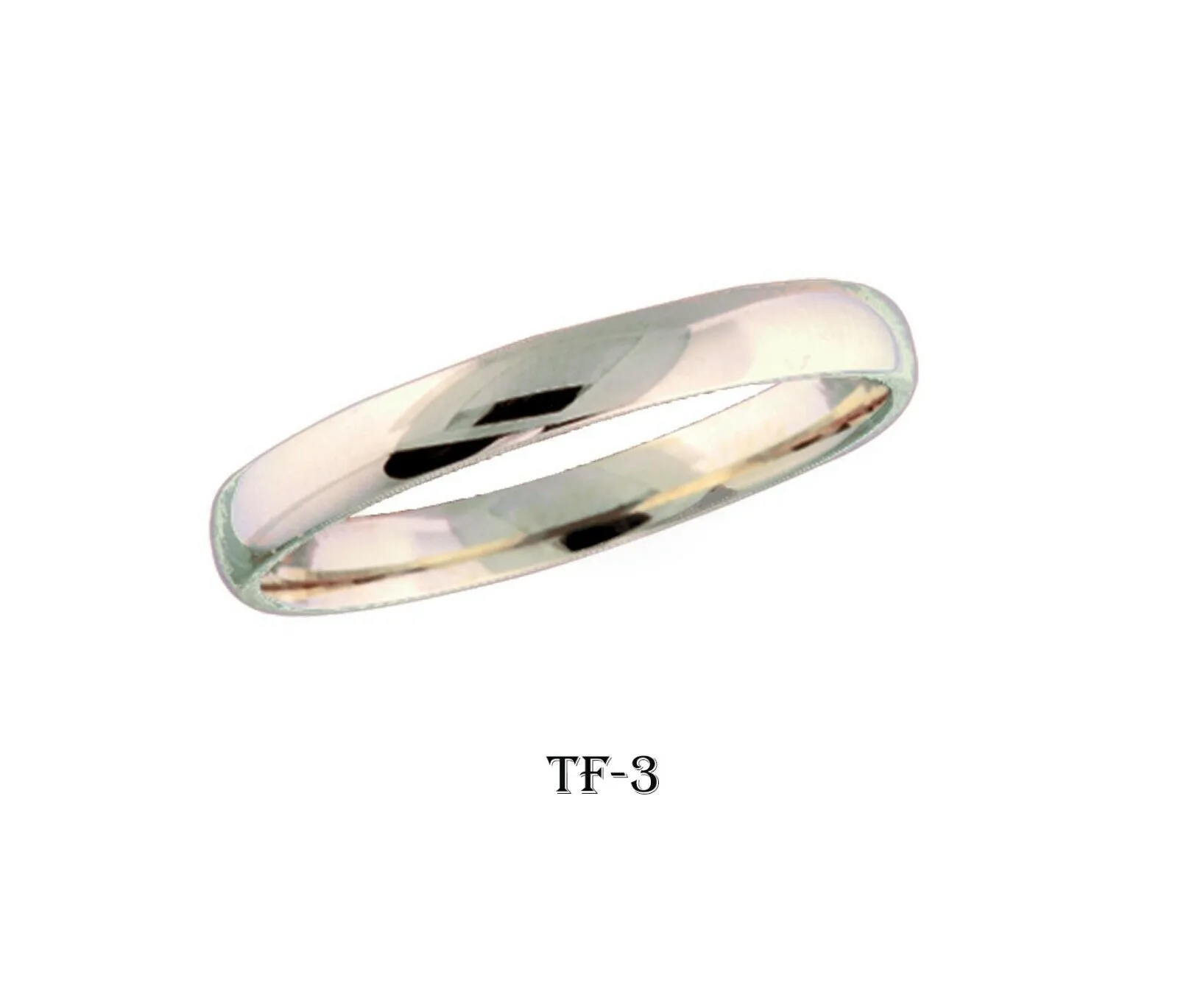 14k Solid Gold Elegant Ladies Modern Shinny Finish Flat Band Ring TF-3v