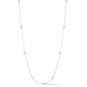 14K White Gold 8 Station Diamond by the Yard Necklace