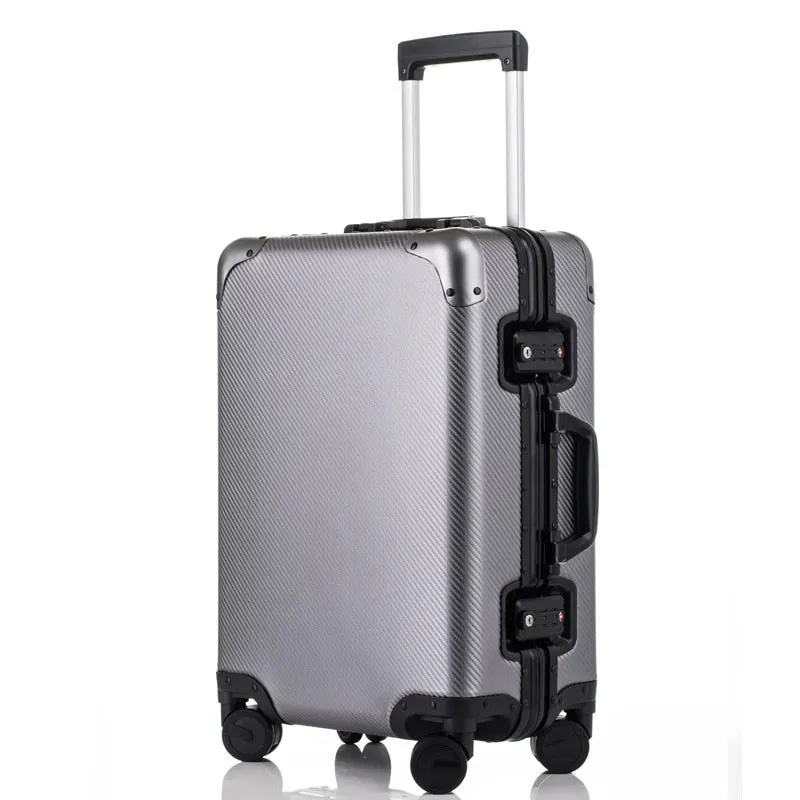 20'24'26'29'Inch Retro Aluminum Suitcase Carry On Cabin Tsa Scratch Resistant Luggage Metal Trolley