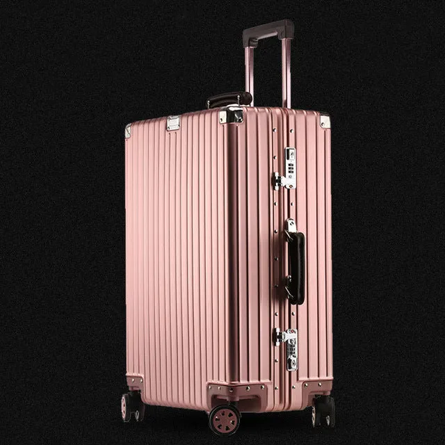 20'24'26'29'Inch Retro Aluminum Suitcase Carry On Cabin Tsa Scratch Resistant Luggage Metal Trolley