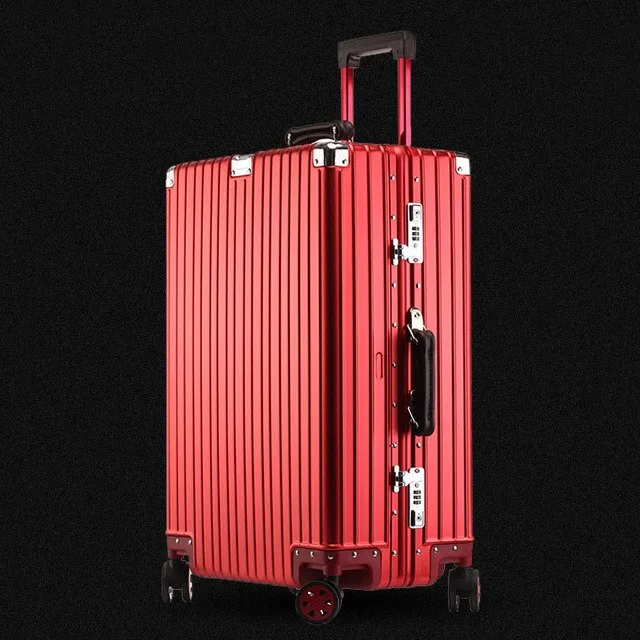 20'24'26'29'Inch Retro Aluminum Suitcase Carry On Cabin Tsa Scratch Resistant Luggage Metal Trolley