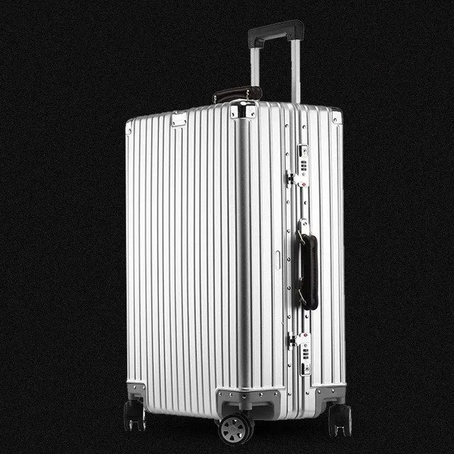 20'24'26'29'Inch Retro Aluminum Suitcase Carry On Cabin Tsa Scratch Resistant Luggage Metal Trolley