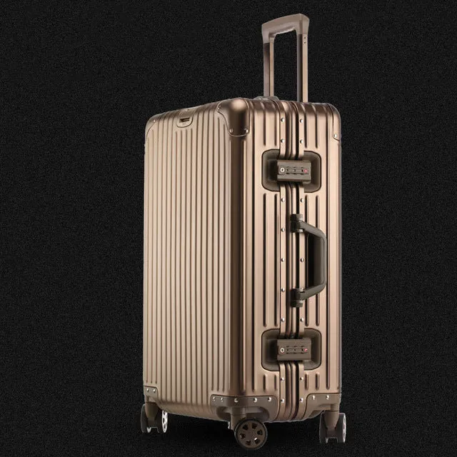 20'24'26'29'Inch Retro Aluminum Suitcase Carry On Cabin Tsa Scratch Resistant Luggage Metal Trolley