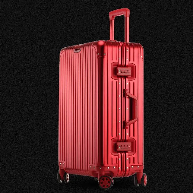 20'24'26'29'Inch Retro Aluminum Suitcase Carry On Cabin Tsa Scratch Resistant Luggage Metal Trolley