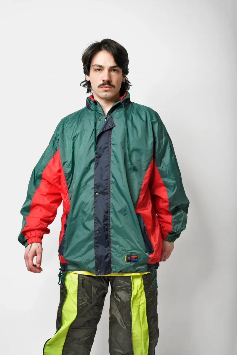 80s lightweight windbreaker green