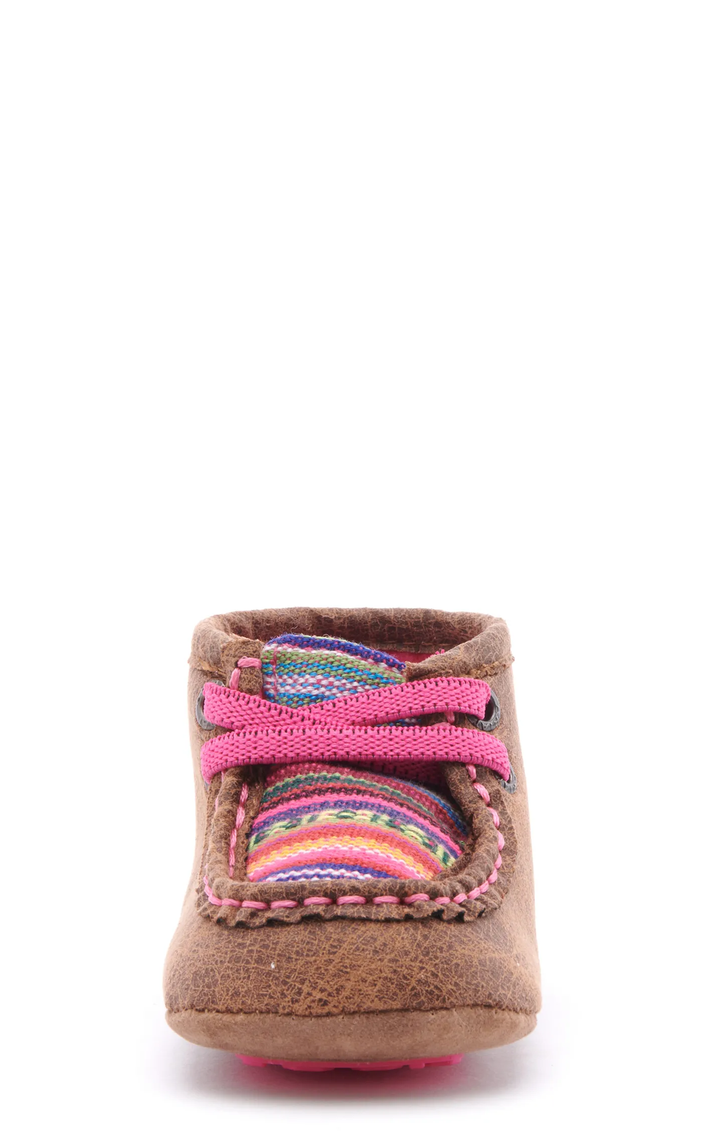 Ariat Infant Lil Stompers Brown and Pink Serape Print Moc Toe Shoes