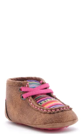 Ariat Infant Lil Stompers Brown and Pink Serape Print Moc Toe Shoes