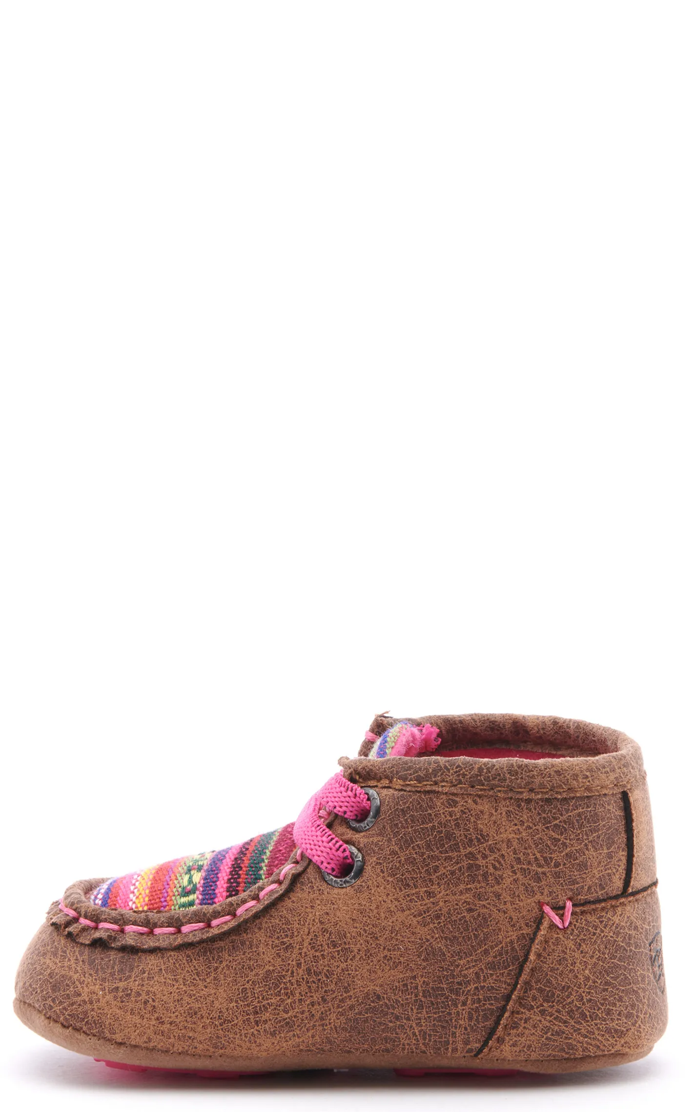 Ariat Infant Lil Stompers Brown and Pink Serape Print Moc Toe Shoes