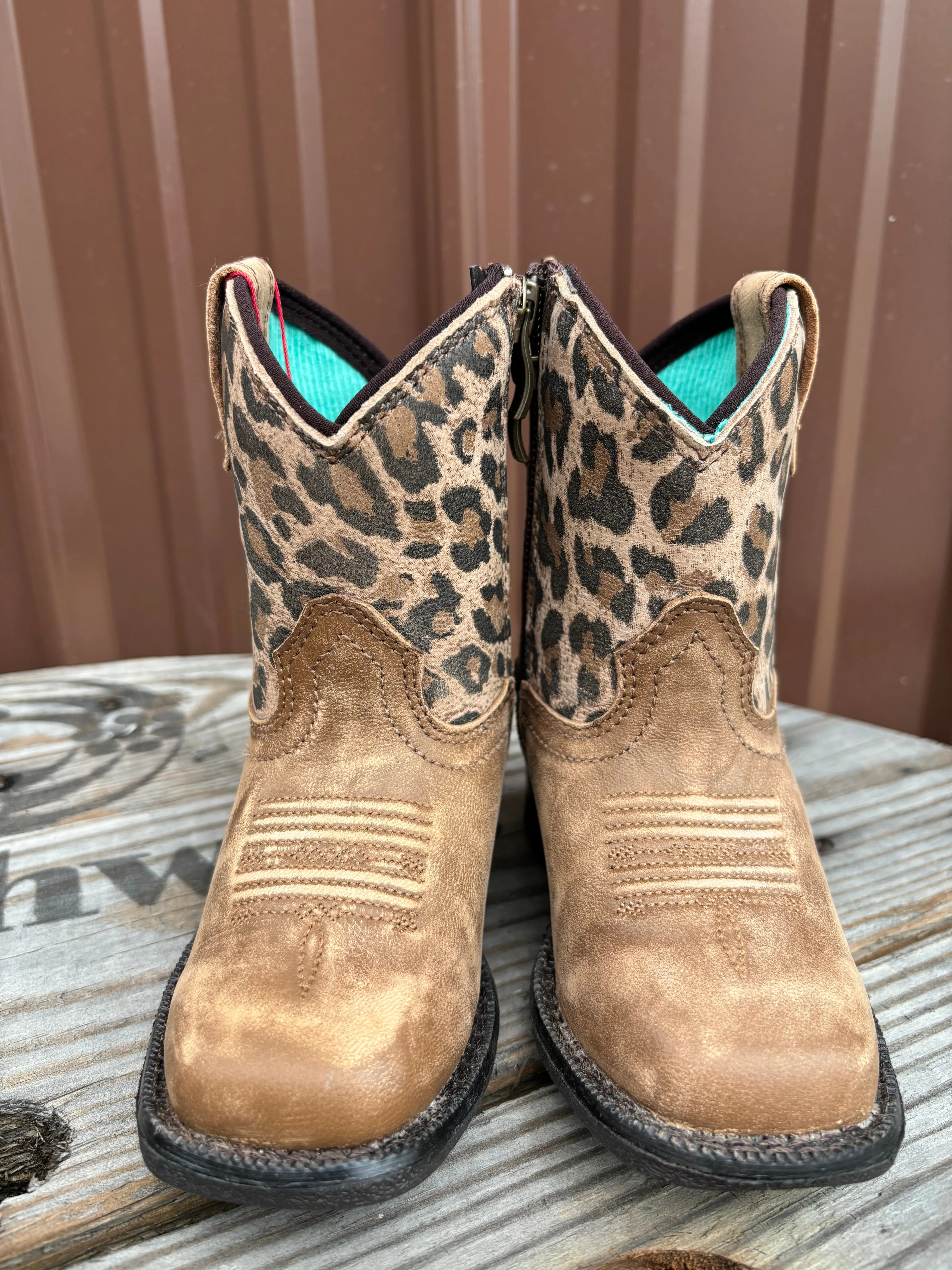 Ariat Lil' Stomper Toddler Savanna Brown Leopard Print Western Cowboy Boot A441003475