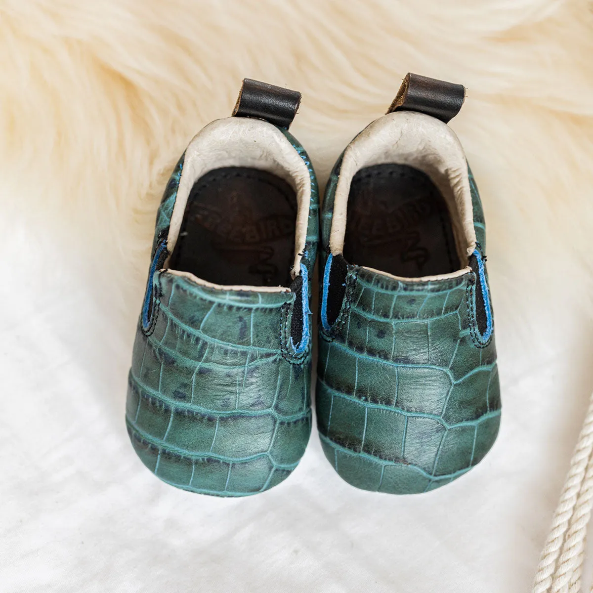 Baby kicks - Turquoise croco