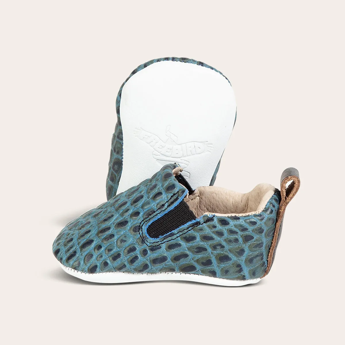 Baby kicks - Turquoise croco