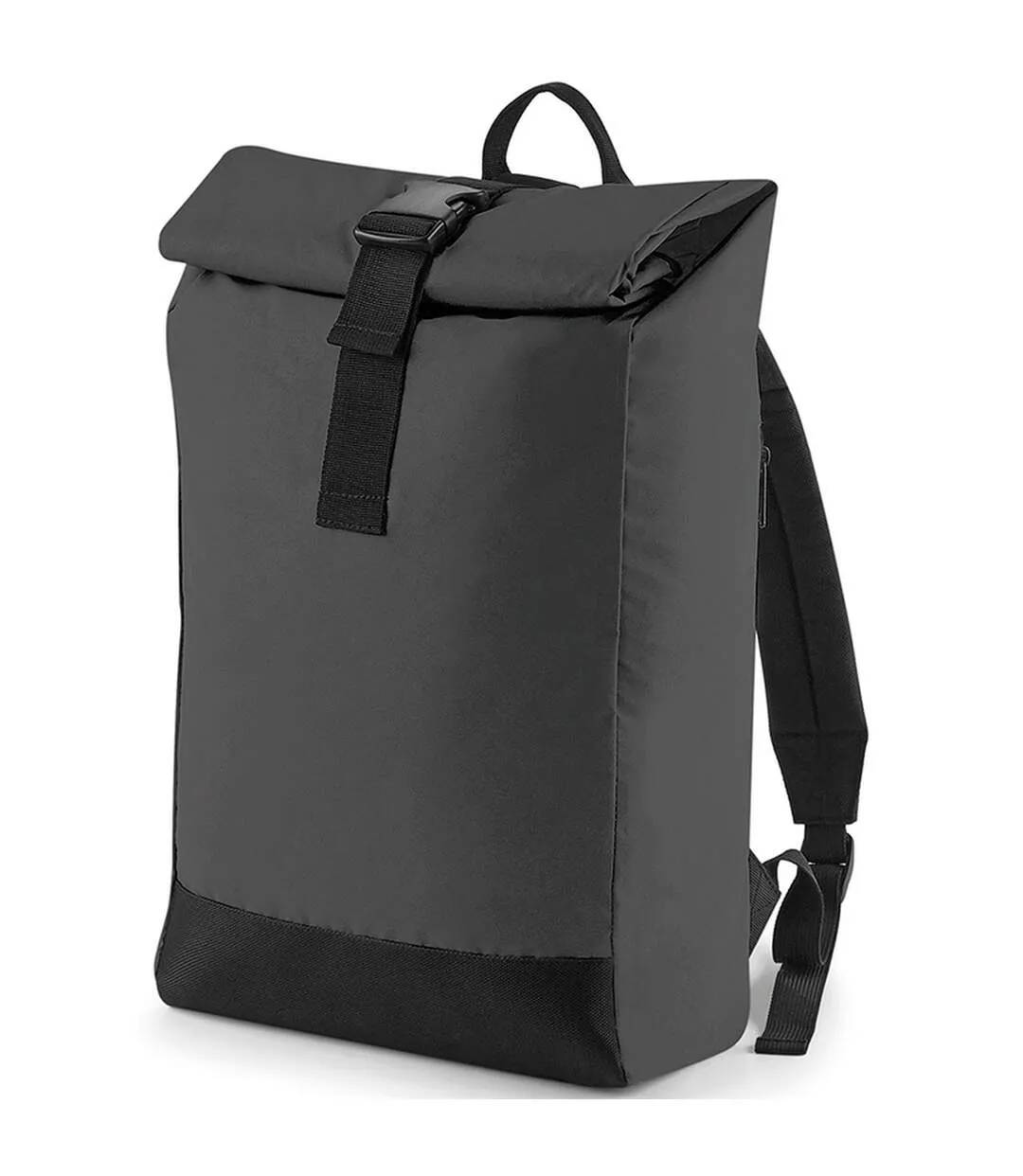 Bagbase Reflective Roll Top Knapsack (Black/Reflective) (One Size) - UTBC4017