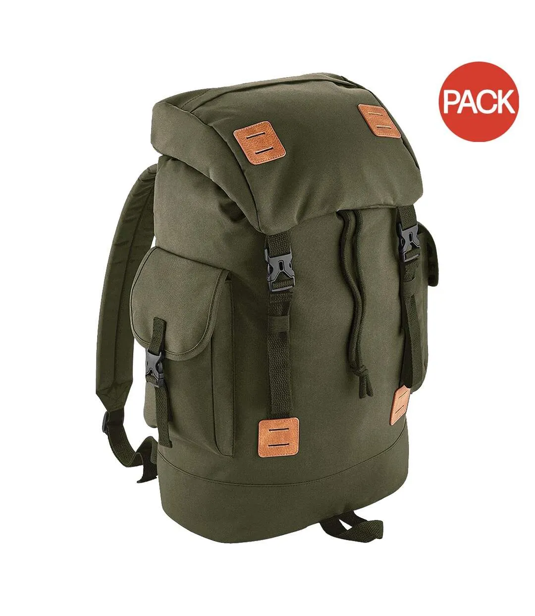 Bagbase Urban Explorer Knapsack Bag (Pack of 2) (Military Green/Tan) (One Size) - UTBC4198