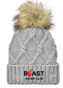 BEAST HOCKEY FAUX FUR POM BEANIE