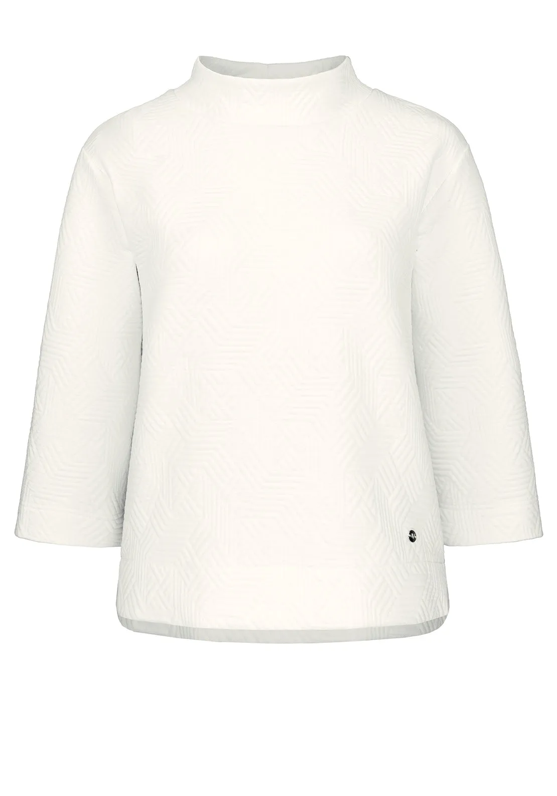 Bianca Kim Embossed High Neck Sweatshirt, White