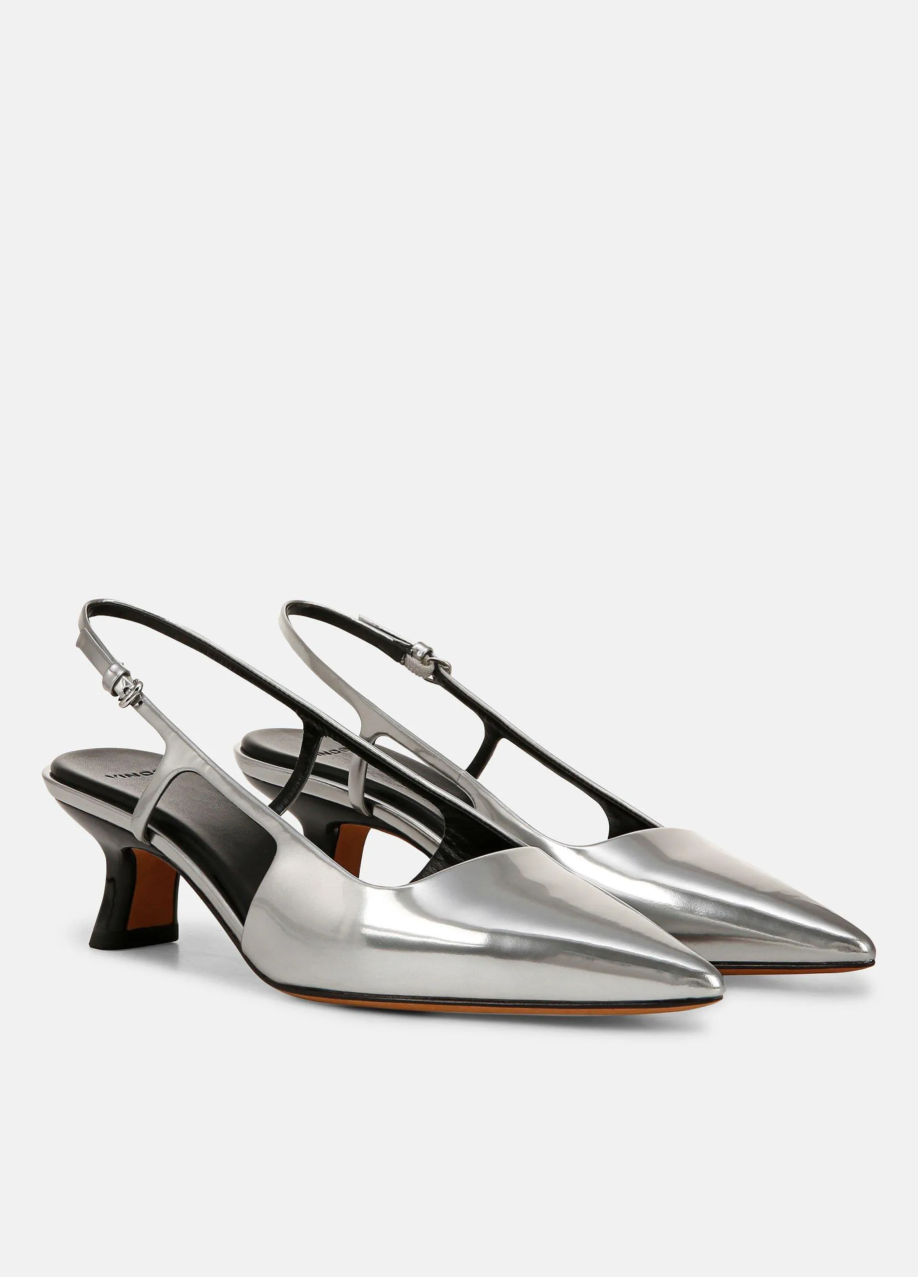 Bianca Metallic Leather Slingback Heel