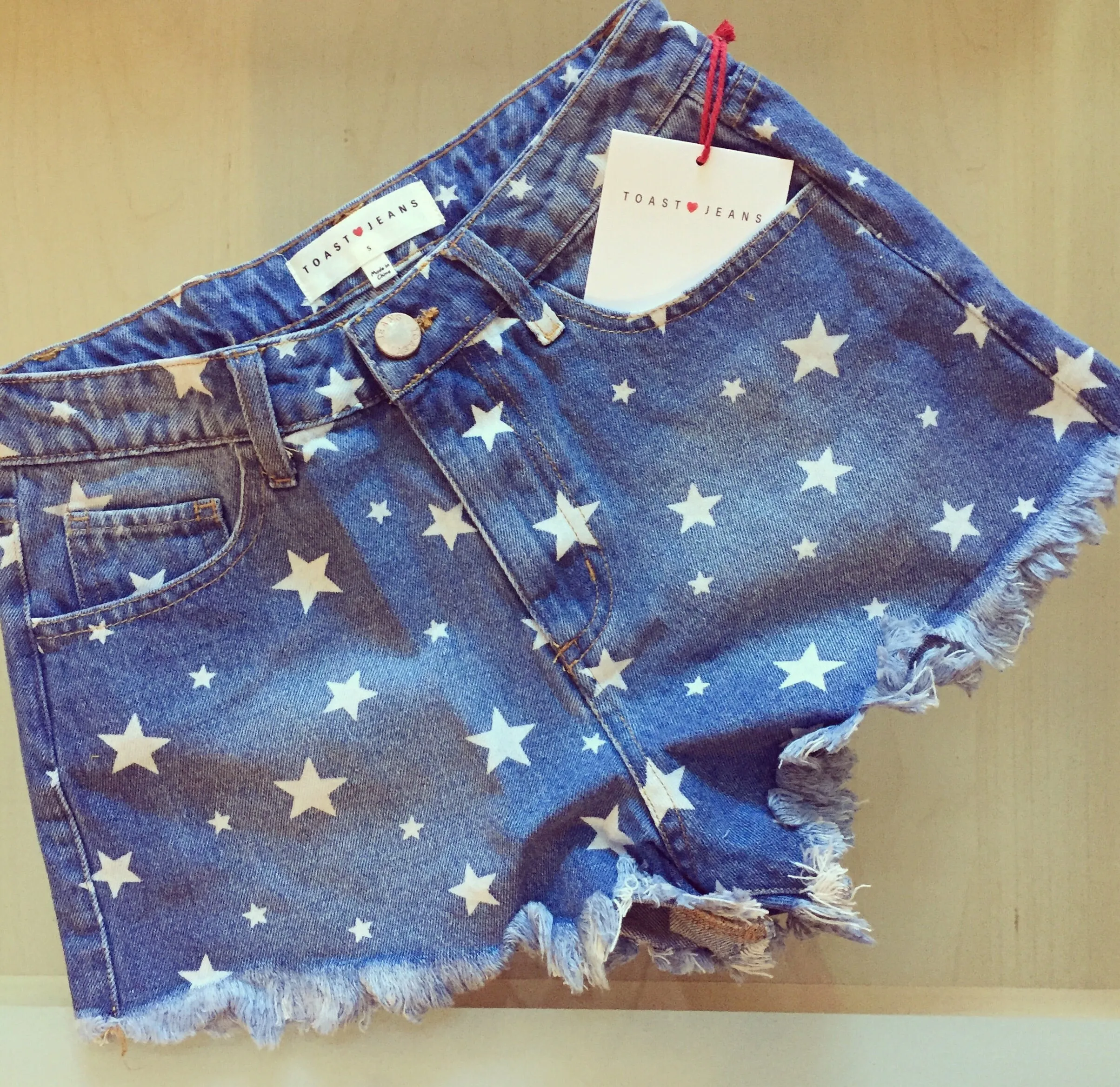 Bianca Star Print Denim Shorts