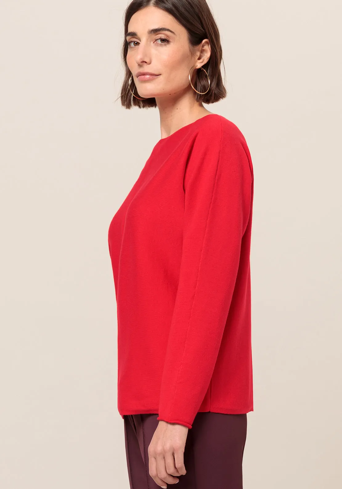 Bianca Stretch Knit Jumper, Red