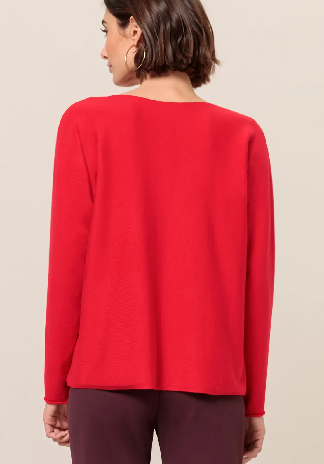 Bianca Stretch Knit Jumper, Red