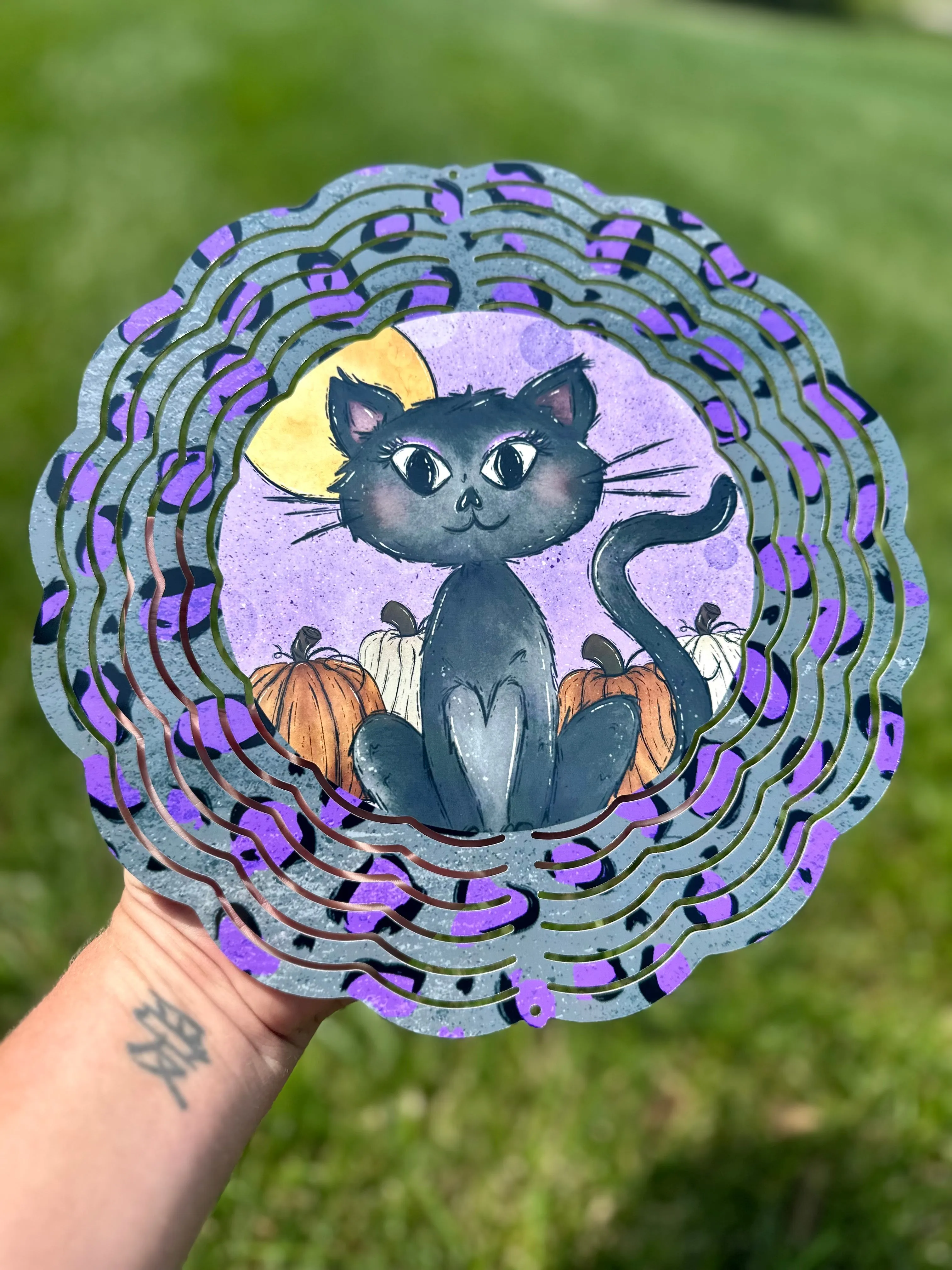 Black Cat Wind Spinner