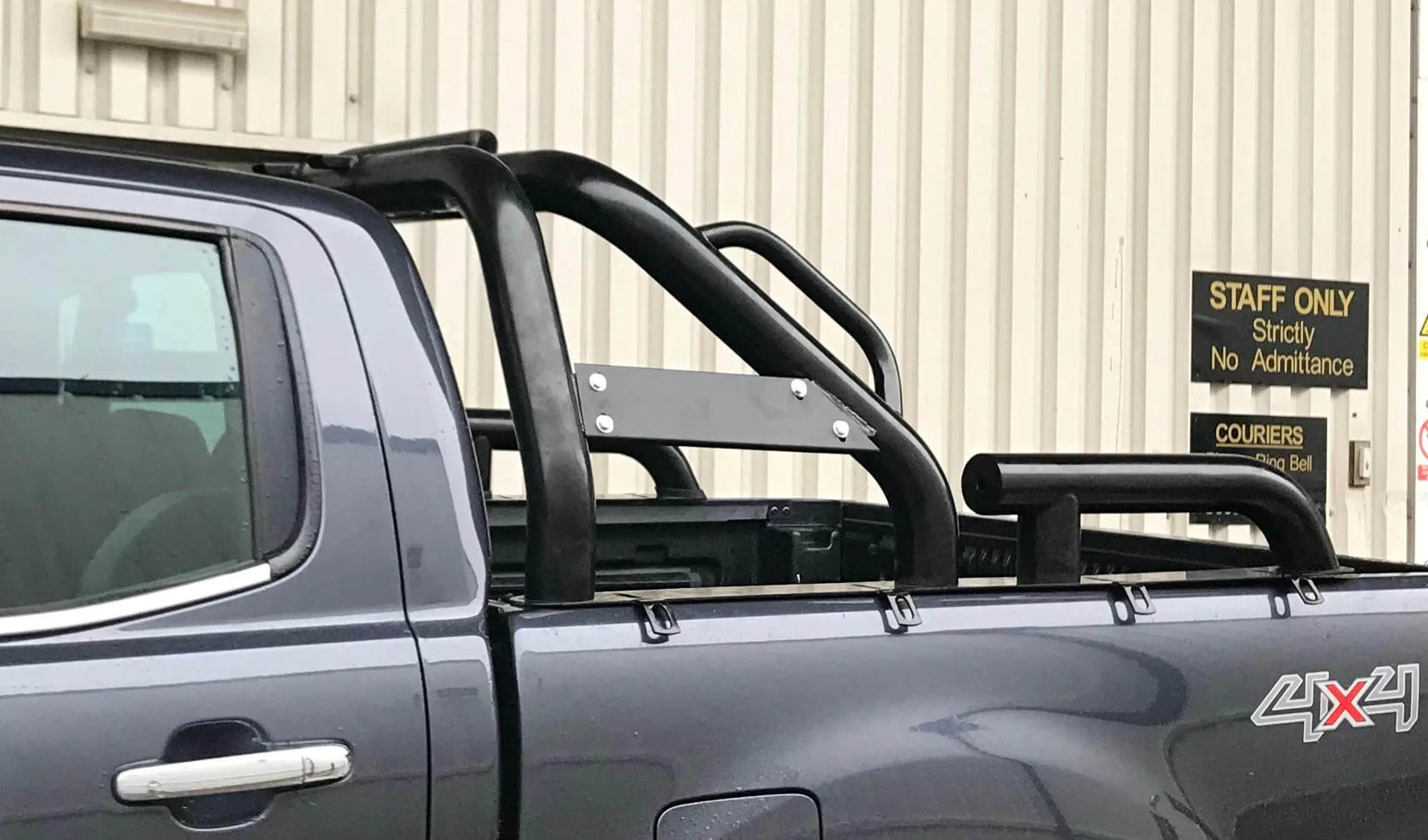 Black Long Arm Roll Sports Bar with Grab Handle for the Ford Ranger 2022+