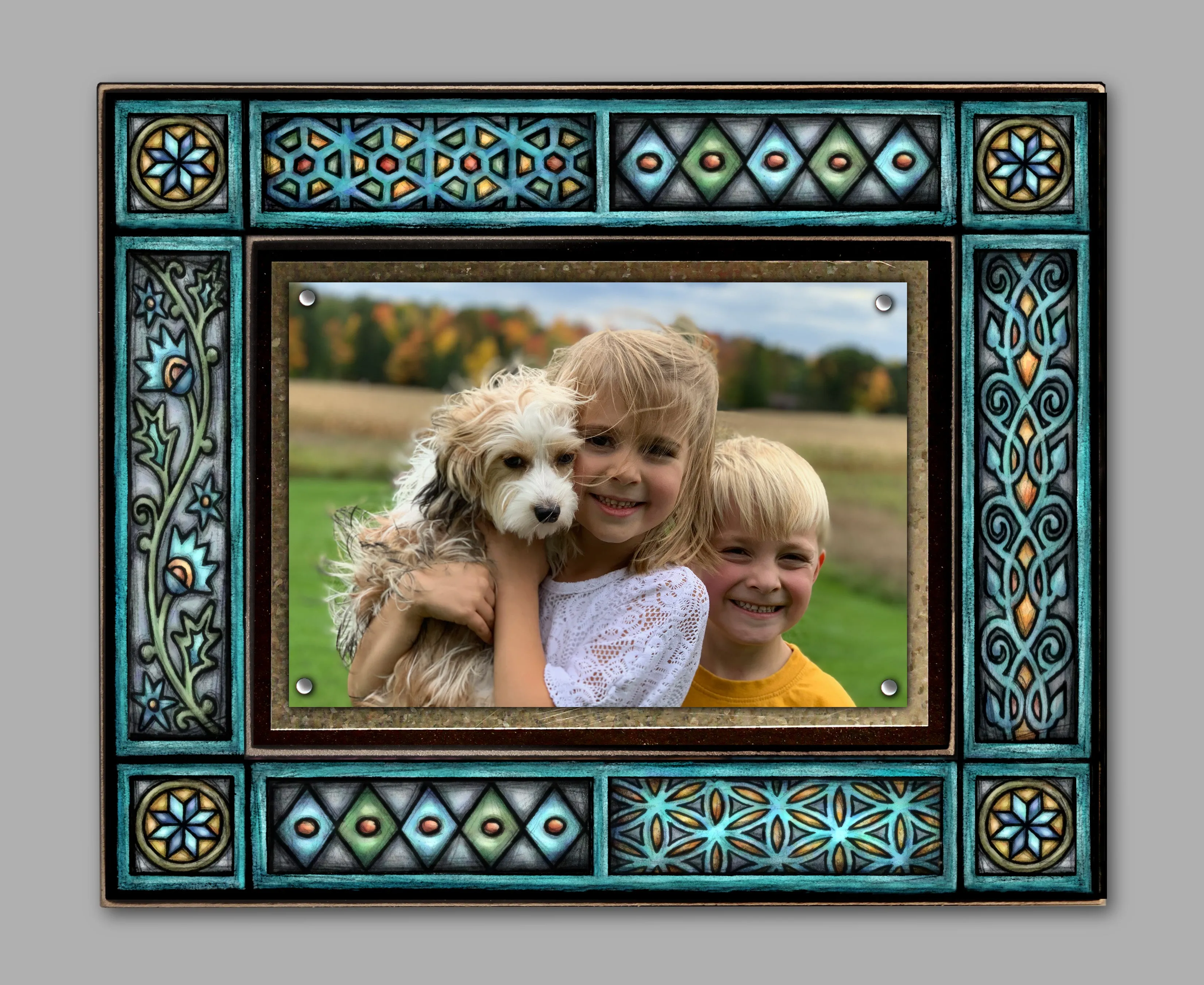 Blue Motif Large Frame