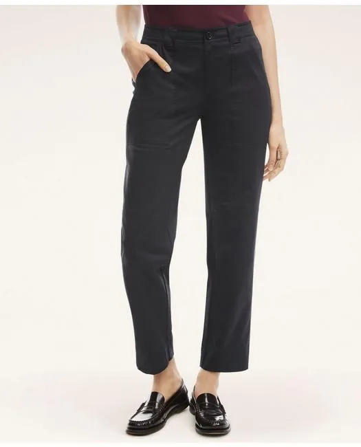 Brooks Brothers Women's Garment Washed Utility Pant Black