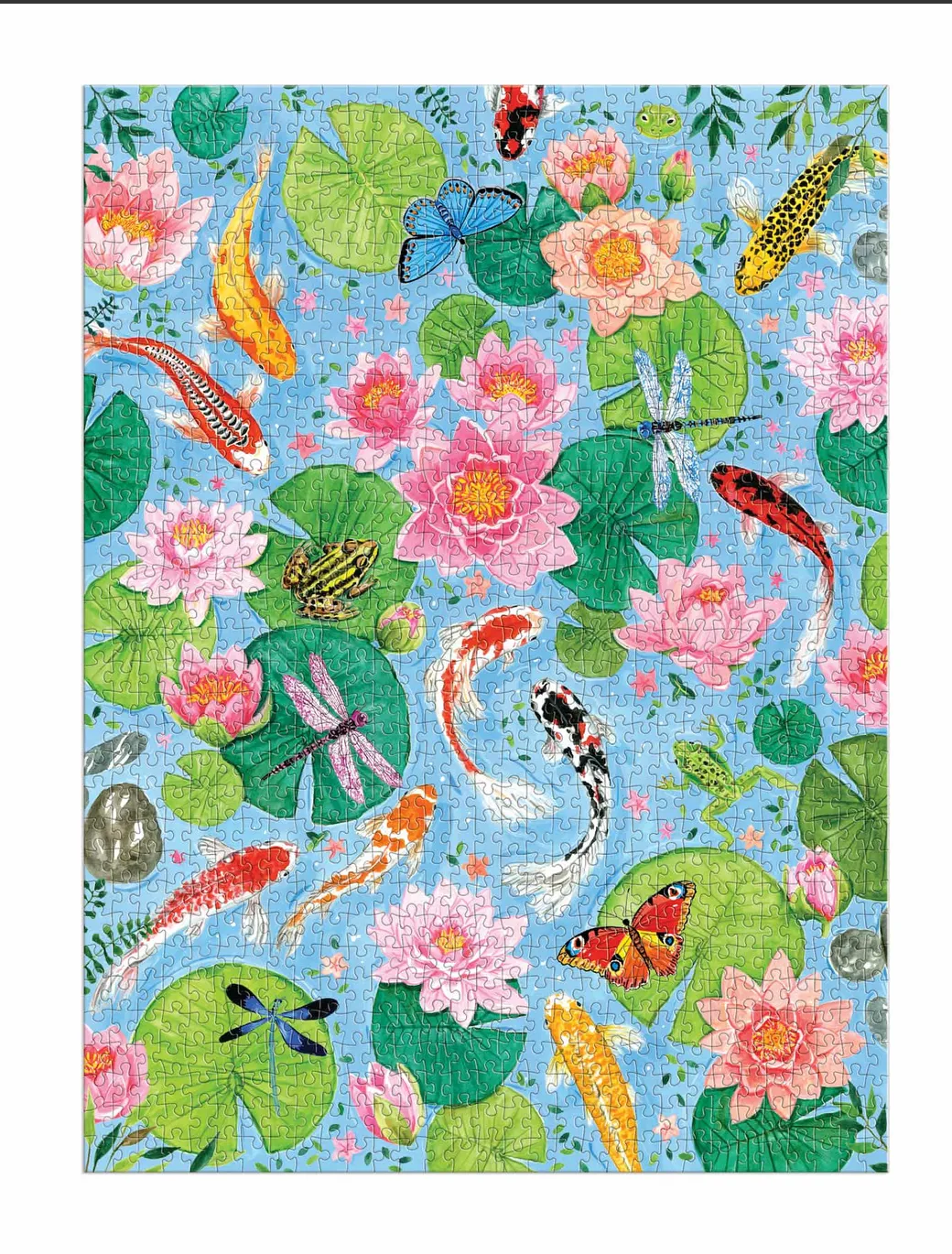 By The Koi Pond: 1000 Piece Puzzle in Square Box