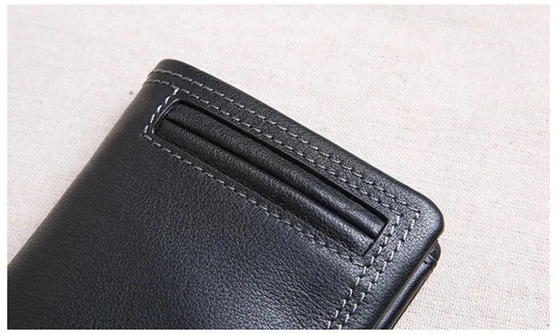 Casual Style Genuine Cowhide Leather Card Holder Wallet for Unisex