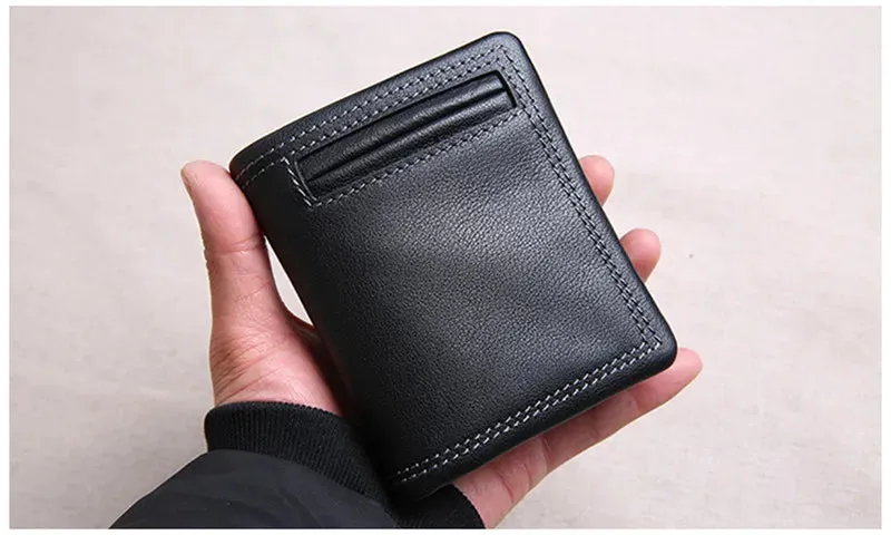 Casual Style Genuine Cowhide Leather Card Holder Wallet for Unisex