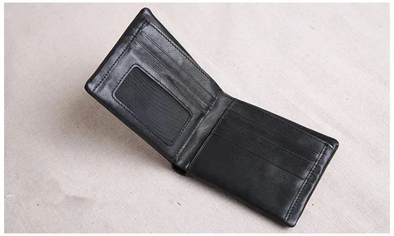 Casual Style Genuine Cowhide Leather Card Holder Wallet for Unisex