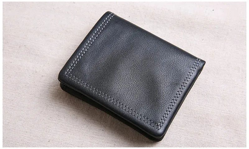 Casual Style Genuine Cowhide Leather Card Holder Wallet for Unisex