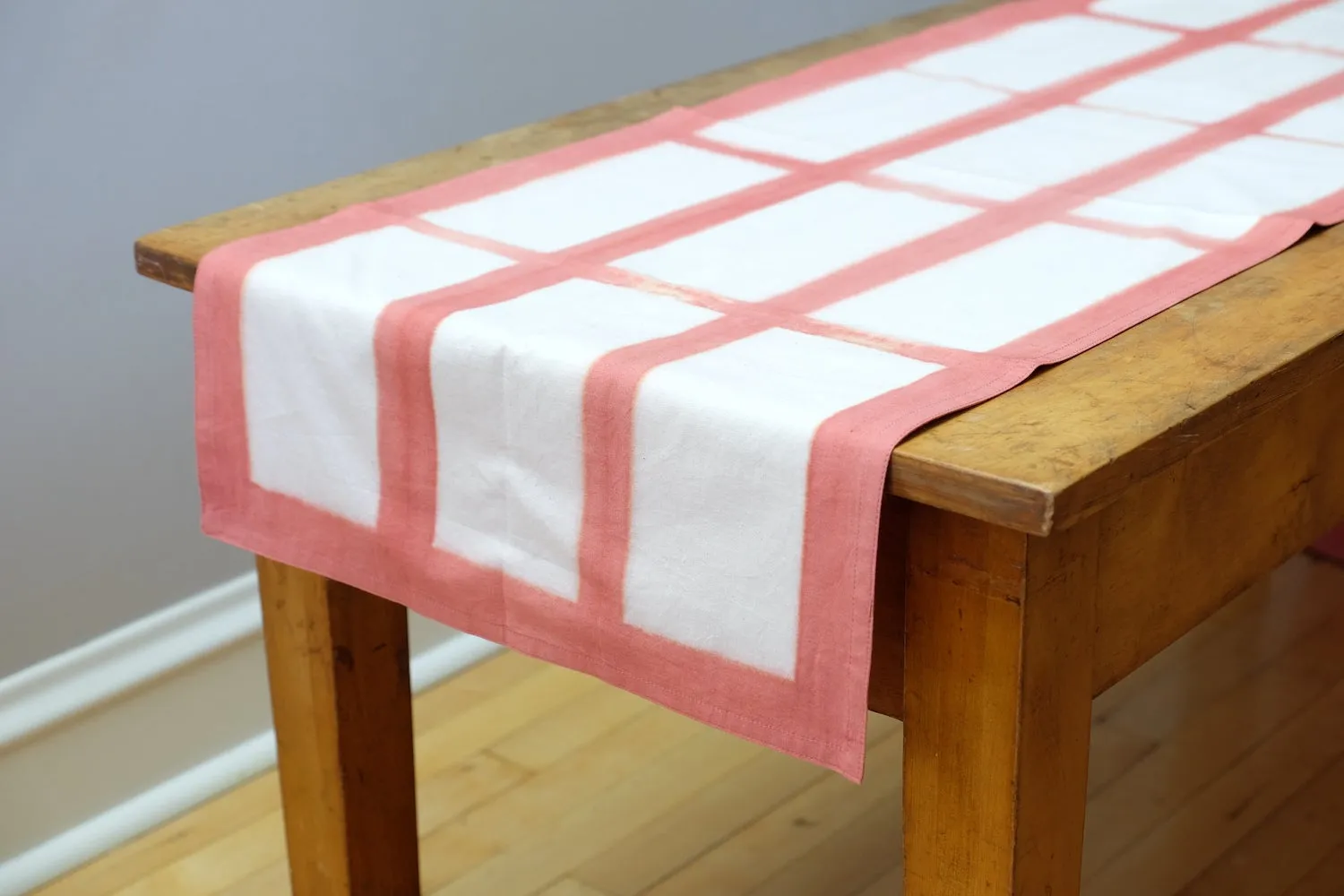 Chechi Rectangle Pattern Shibori  Reversible Table Runner