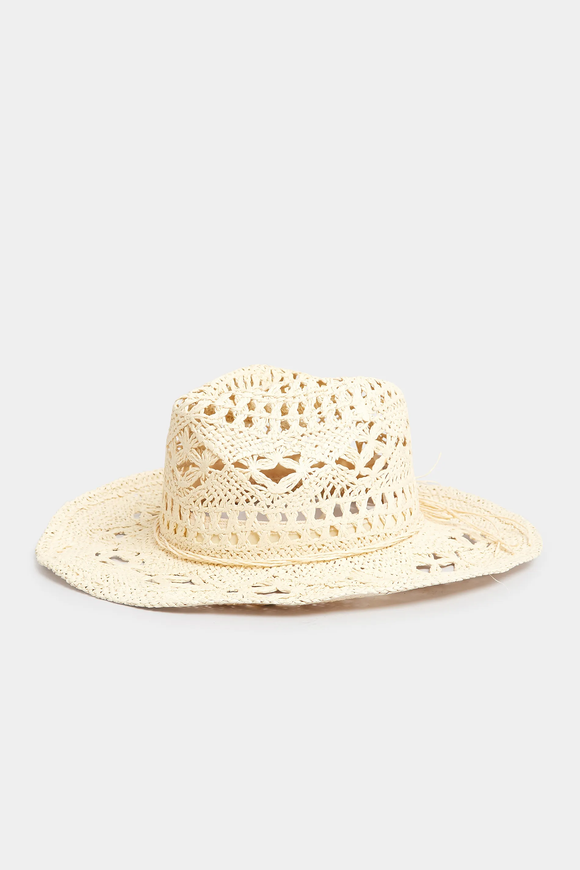 Cream Straw Cut Out Cowboy Hat