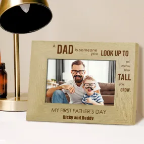 Customized Name Picture Frames Father's Day Wood Photo Frames Gift For Dad