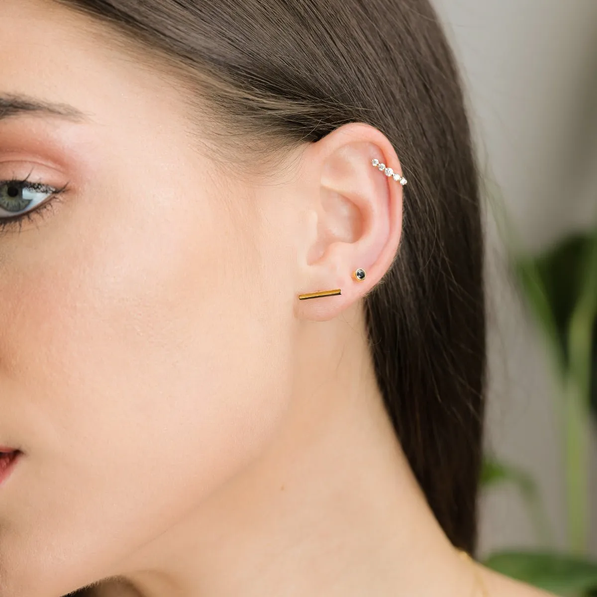 Dainty Gold Bar Earrings