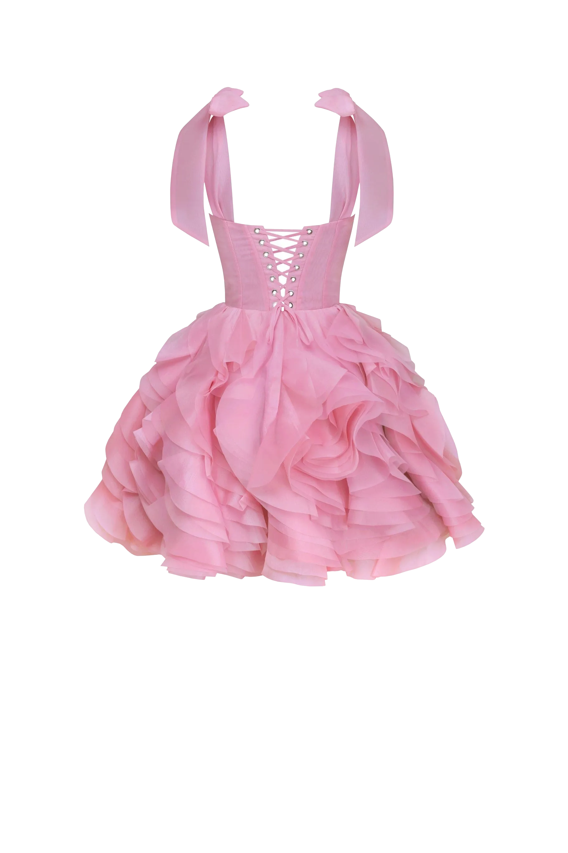 Danceable mini with ruched flower appliques, Garden of Eden