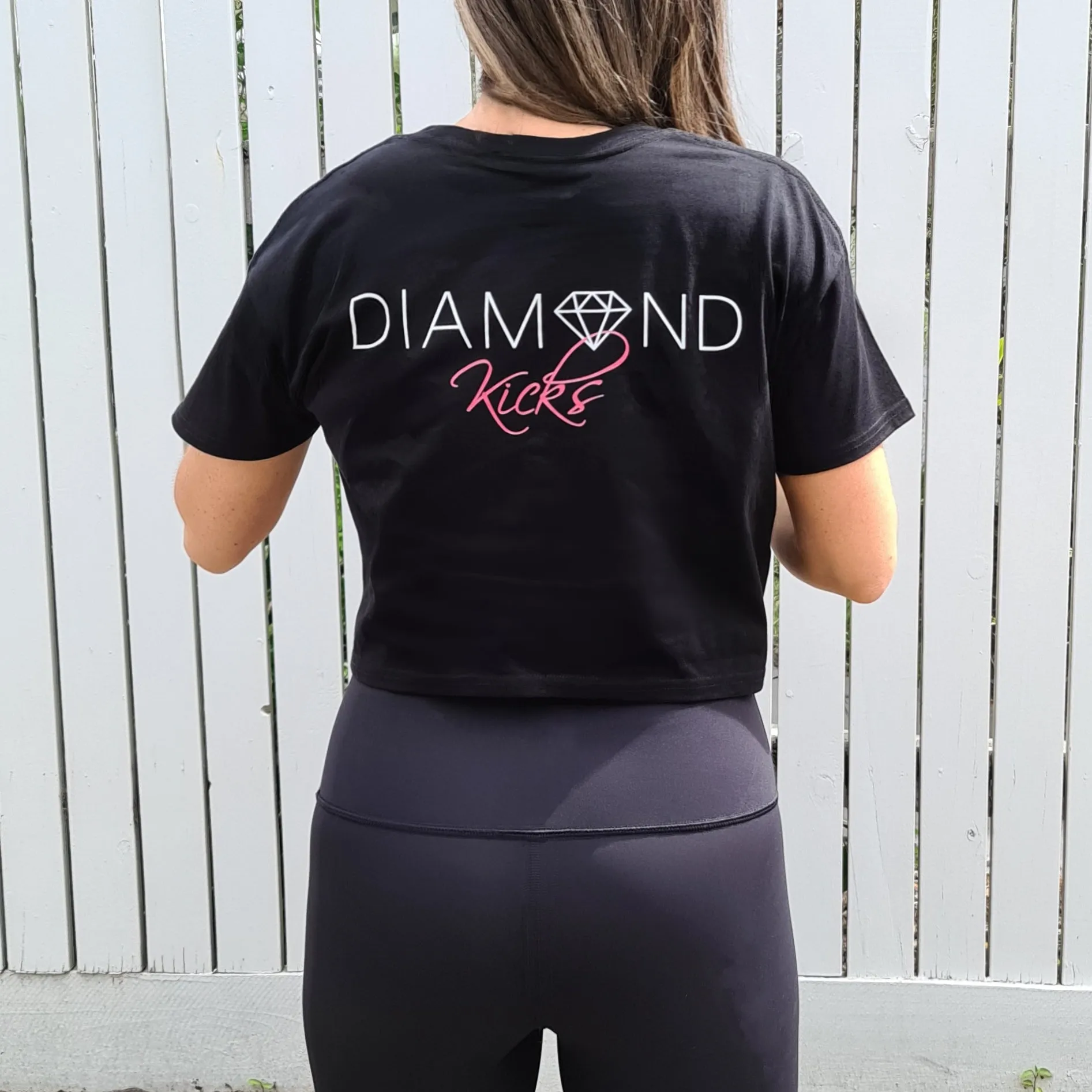 Diamond Kicks Cropped Tee (Black)