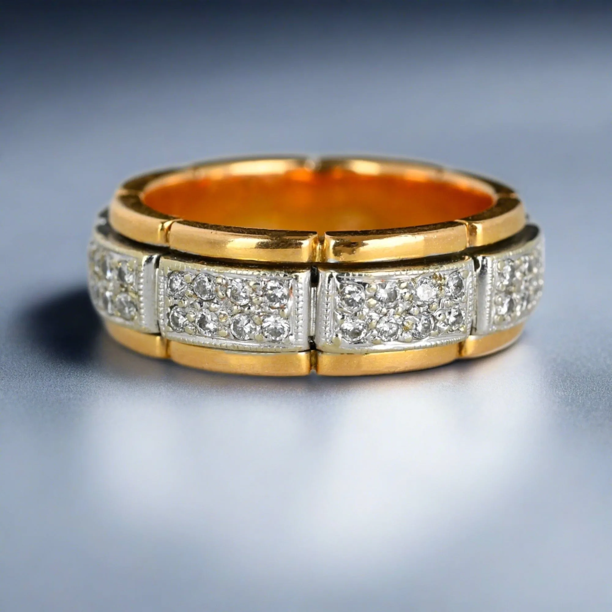 Exquisite .65 Carat Diamond 18K Gold Spinner Ring Band