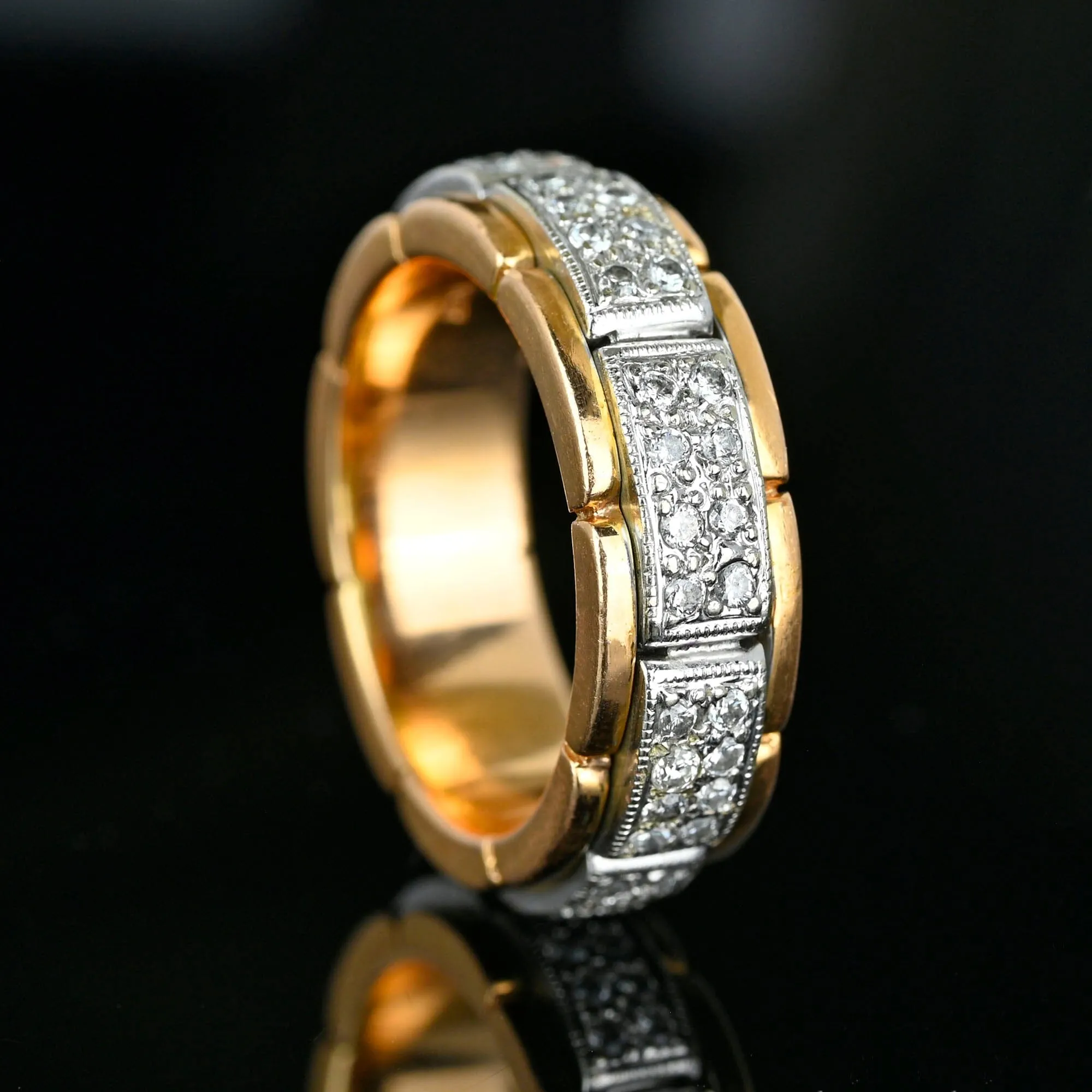 Exquisite .65 Carat Diamond 18K Gold Spinner Ring Band