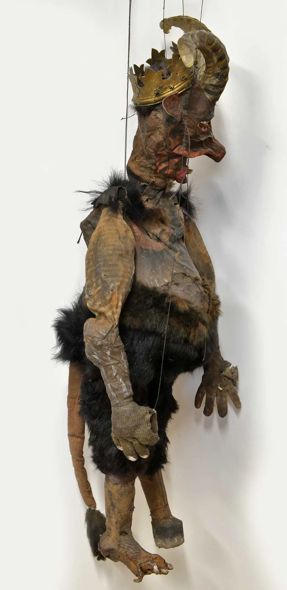 Extraordinary handmade, antique Czech Devil King puppet