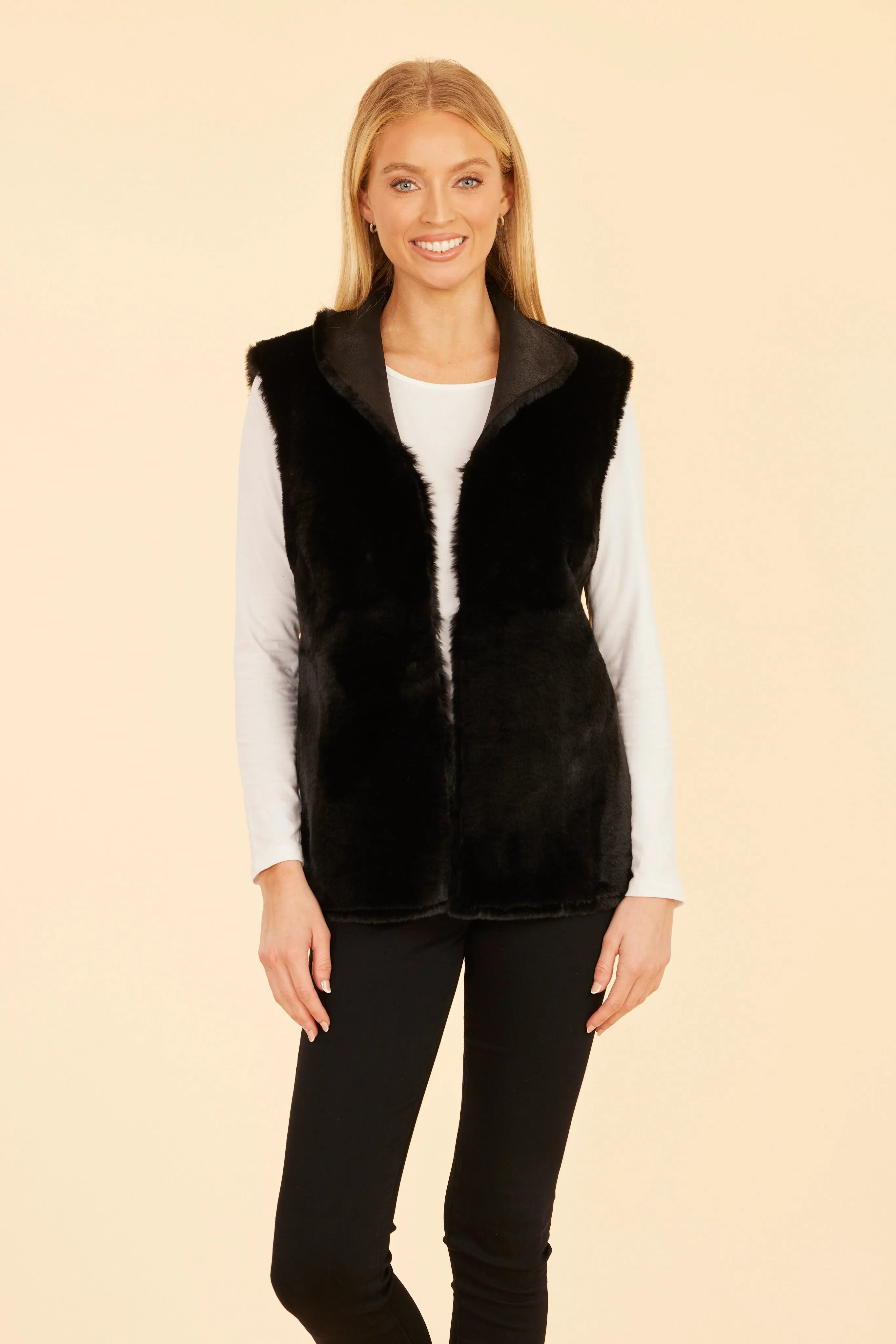 Faux Fur Reversible Plush Vest