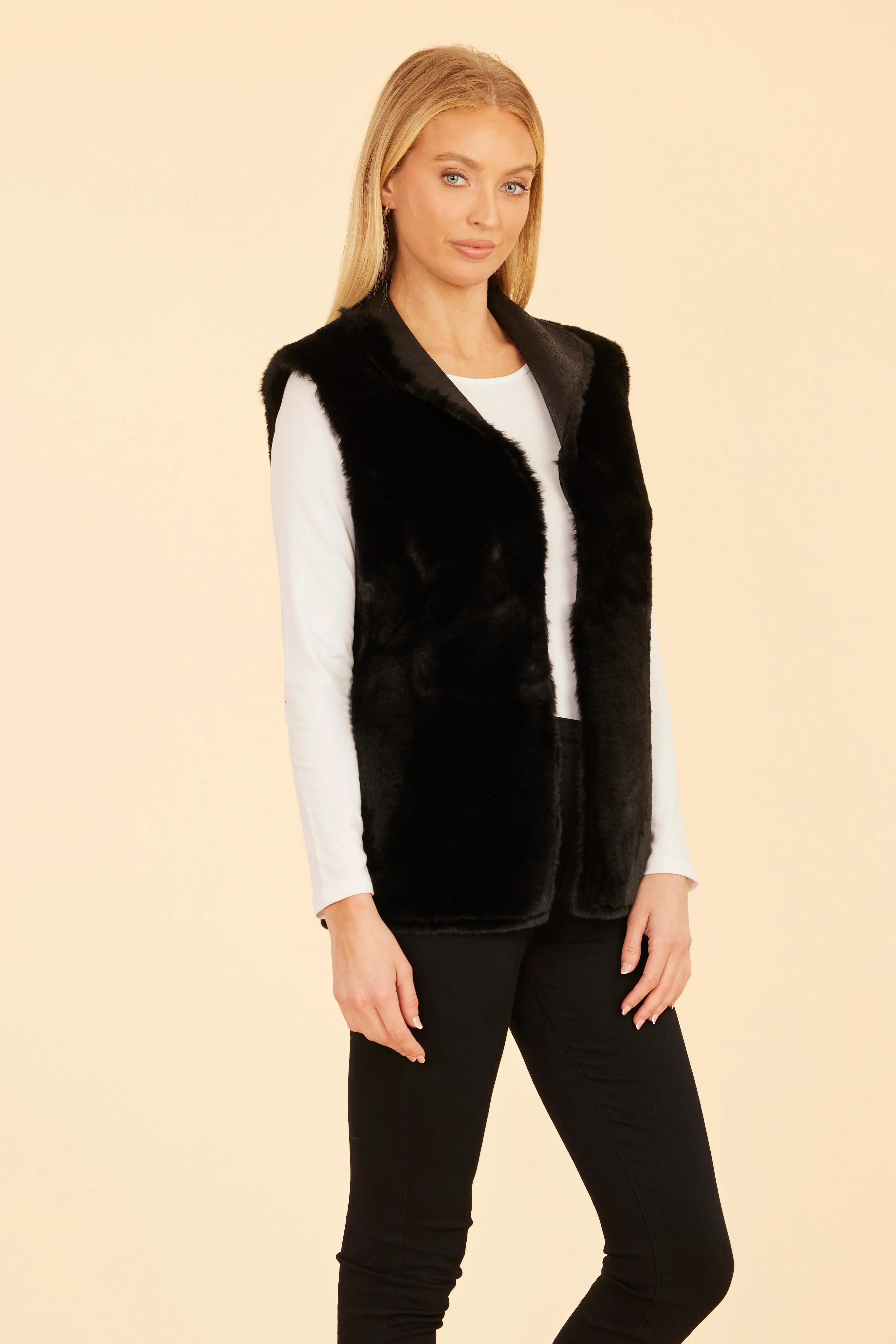 Faux Fur Reversible Plush Vest