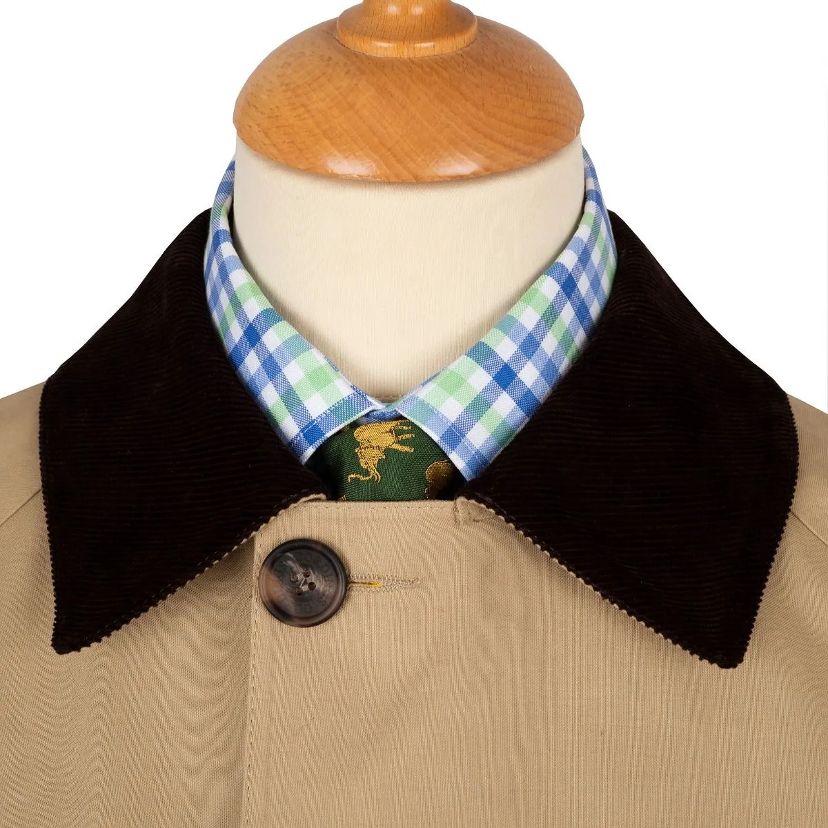 Fawn Huntsman Mackintosh with Corduroy Collar